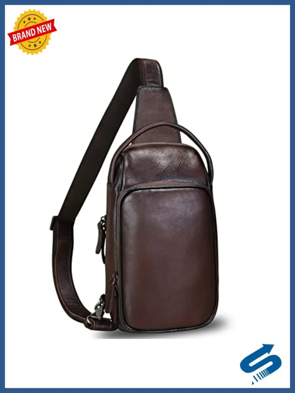 Genuine Leather Sling Bag Crossbody Backpack Daypack